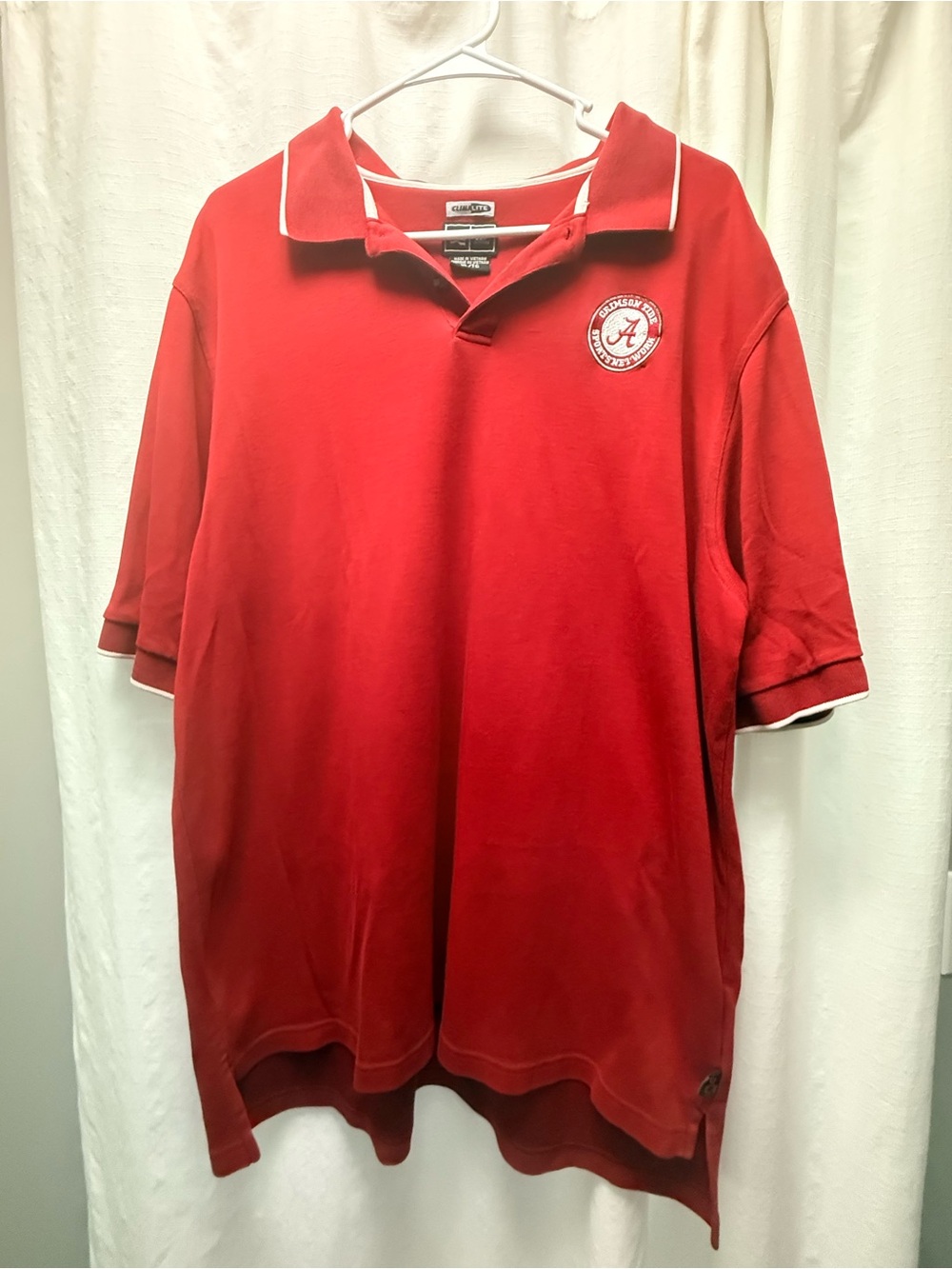 adidas Red Polo with White Trim and University Patch
